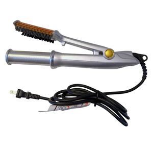 InStyler Rotating Hot Curling Iron IS1001 Silver‎ Orange 1 1/4” Tested & Working